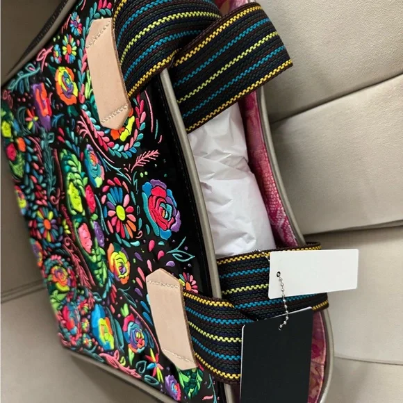 Consuela Vibrant Floral Embroidered Tote - Picture 3 of 3